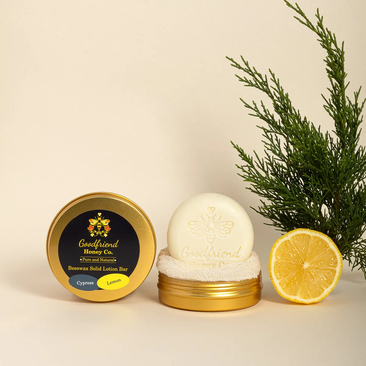 Cypress and Lemon Beeswax Solid Lotion Bar