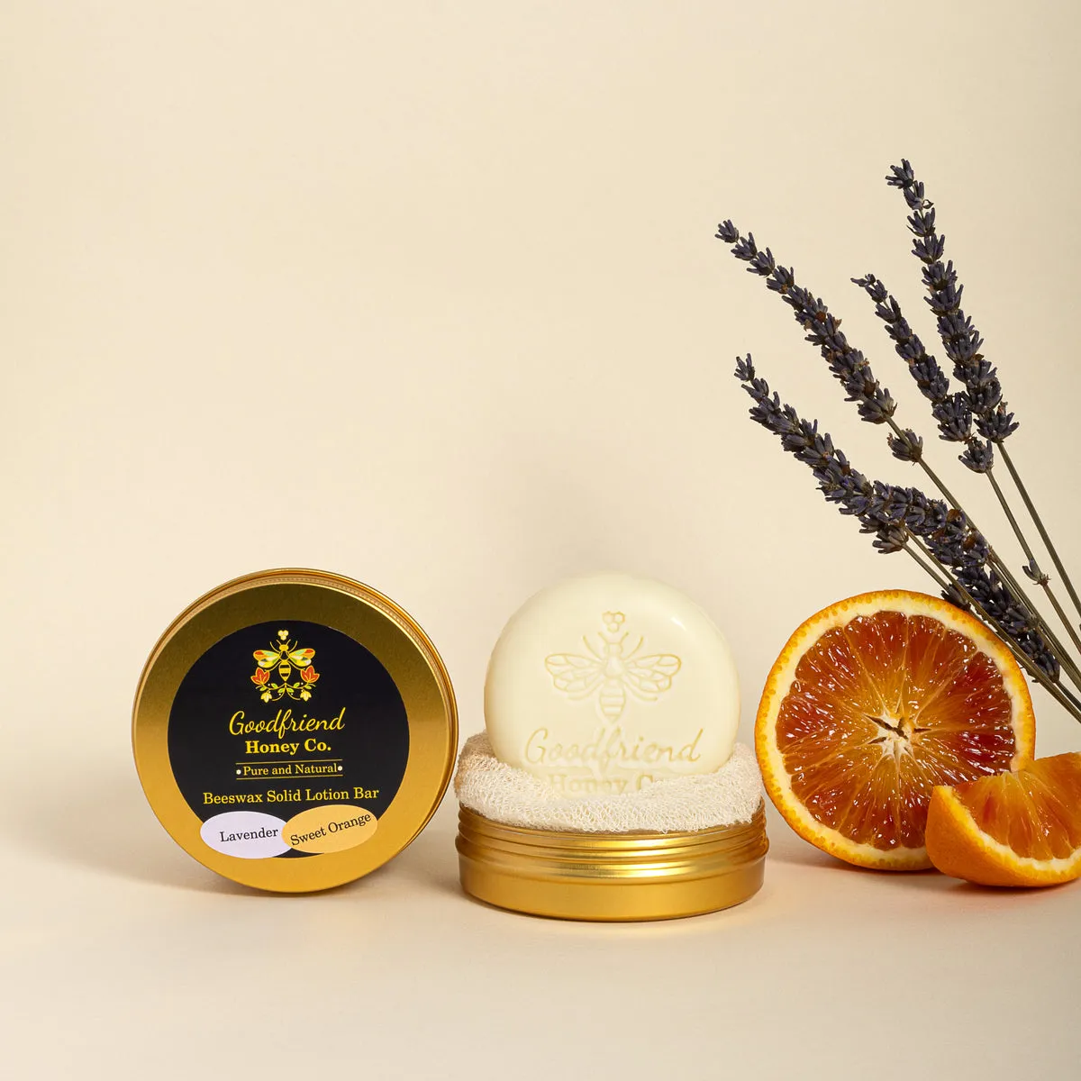 Lavender and Sweet Orange Beeswax Solid Lotion Bar