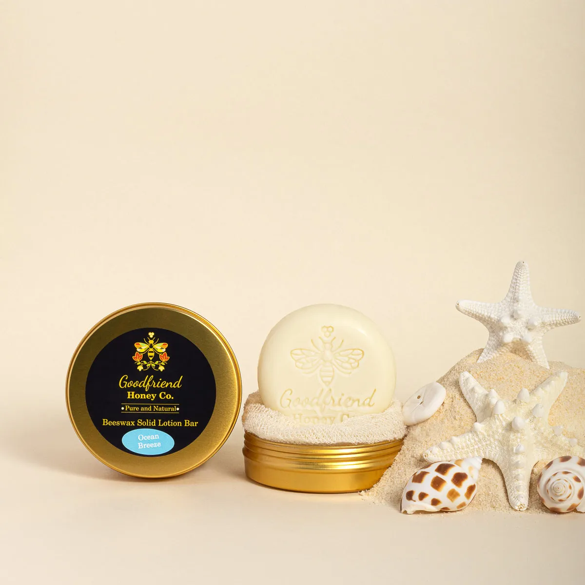 Ocean Breeze Beeswax Solid Lotion Bar from Goodfriend Honey Co.