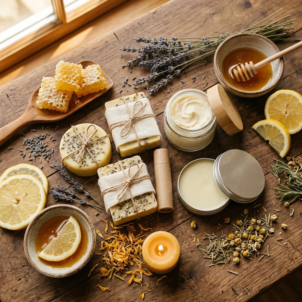 All-natural skincare products made with beeswax and honey